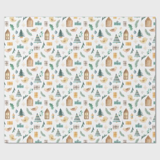 Niedliches Winter-Skandinavier Weihnachtsgeschenk Geschenkpapier (Flach)