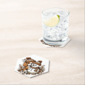 Niedliches WinterDuo: Hund in Gemustertem Hut und Untersetzer (Vor Ort)