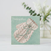 Niedliches Wintergarn in Vintagen aquamarinen Grau (Stehend Vorderseite)