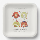 Niedliches Winterherz hässlich Pullover jedes Alte Pappteller (Vorderseite)