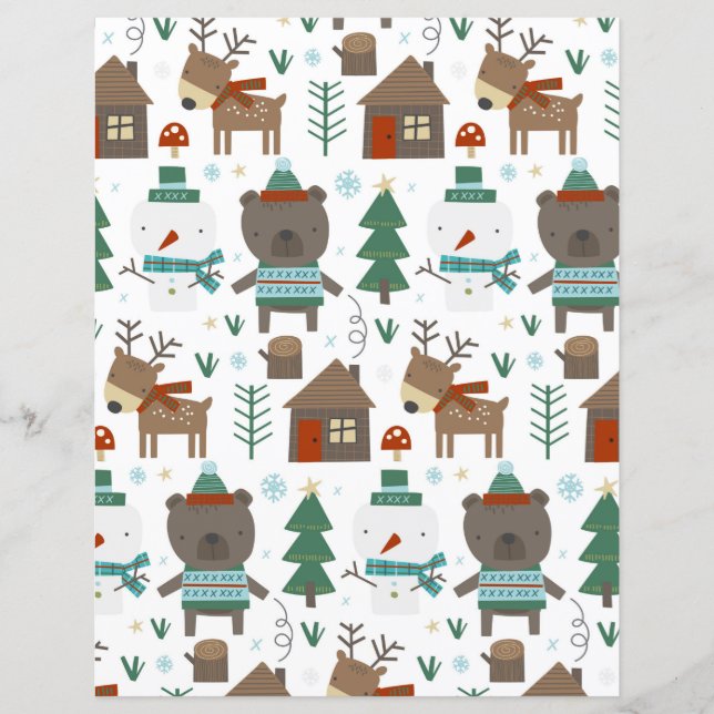 Niedliches Winterholz-Scrapbook (Vorderseite)