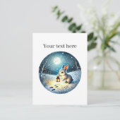 Niedliches Winterkaninchen individuell anpassbar Postkarte (Stehend Vorderseite)