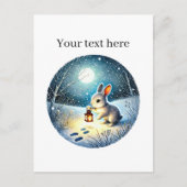 Niedliches Winterkaninchen individuell anpassbar Postkarte (Vorderseite)