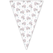 Niedliches Winterkatzenmuster mit Skarabäen und Sc Wimpelkette (Dritte Fahne)