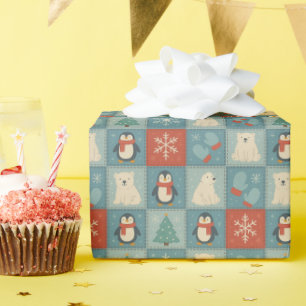 Niedliches Wintermusterstollen-Kartonrollen Geschenkpapier