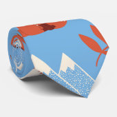 Niedliches Winterorangenfox-Gebirgsmuster Krawatte (Gerollt)