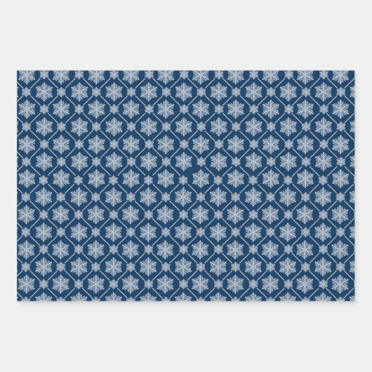 Niedliches Winterschneeflockenmuster Geschenkpapier Set (Vorderseite)