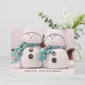 Niedliches Winterschneekuppel mit Skarven Feiertagskarte (Stehend Vorderseite)