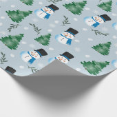 Niedliches Winterschneepatel Geschenkpapier (Ecke)