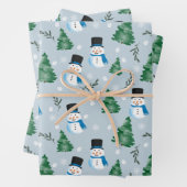Niedliches Winterschneepatel Geschenkpapier Set (Beispiel)