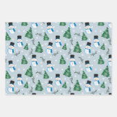 Niedliches Winterschneepatel Geschenkpapier Set (Vorderseite)