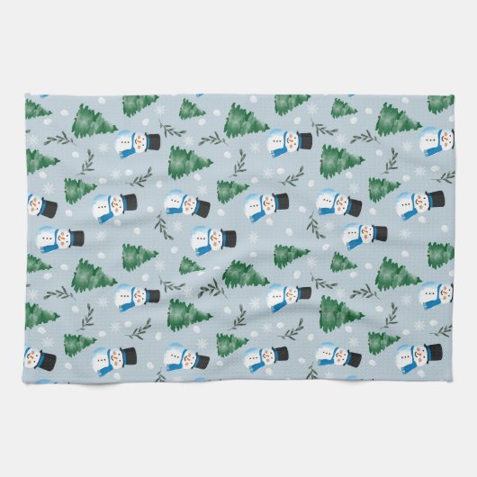 Niedliches Winterschneepatel Geschirrtuch (Horizontal)