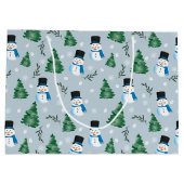 Niedliches Winterschneepatel Große Geschenktüte (Rückseite)