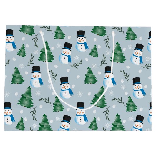 Niedliches Winterschneepatel Große Geschenktüte (Rückseite)