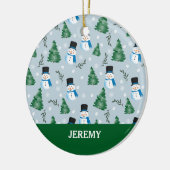 Niedliches Winterschneepatel Keramik Ornament (Links)