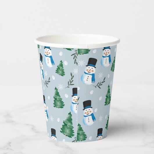 Niedliches Winterschneepatel Pappbecher (Rechts)