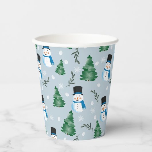 Niedliches Winterschneepatel Pappbecher (Vorderseite)