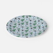 Niedliches Winterschneepatel Pappteller (Schrägansicht)