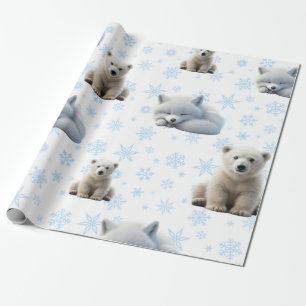 Niedliches Winterwackelpapier Geschenkpapier