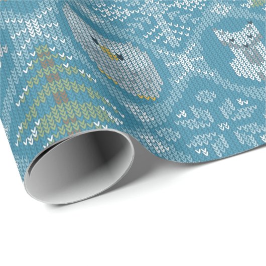 Niedliches Winterwald Geschenkpapier (Rolleneckpunkt)