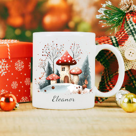 Niedliches Winterwald Personalisiert Kaffeetasse