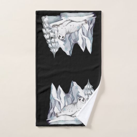 Niedliches Winterwunderland Schneeflocken Badhandtuch Set (Handtuch)