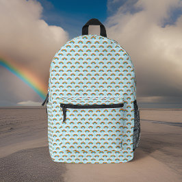 Niedliches, winziges Regenbogenmuster auf Blue Sky Bedruckter Rucksack