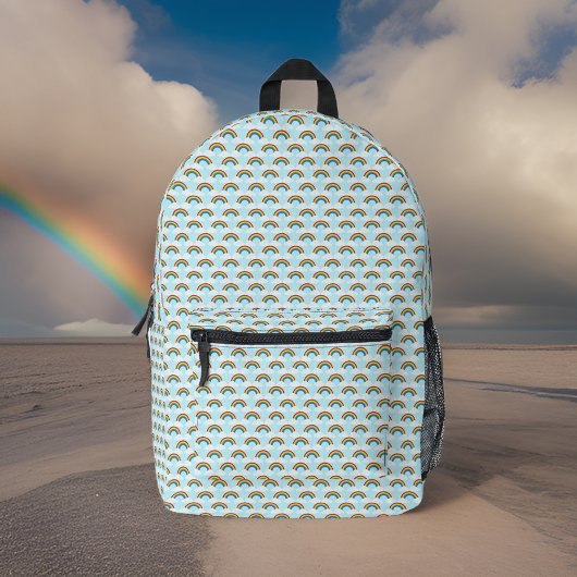 Niedliches, winziges Regenbogenmuster auf Blue Sky Bedruckter Rucksack