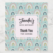 Niedliches Wirbelbandmuster Geburtstag Weinetikett (Einzelnes Label)