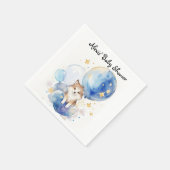 Niedliches Wolf Baby Showthema Serviette (Ecke)