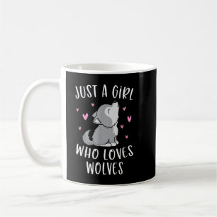 Niedliches Wolf Shirt für Mädchen nur ein Mädchen, Kaffeetasse