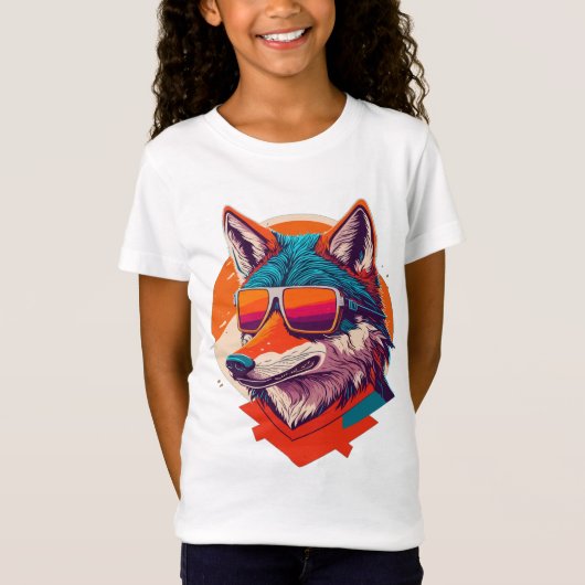 NIEDLICHES WOLF TRAGEN SUNGLASS. T-Shirt (Vorderseite)