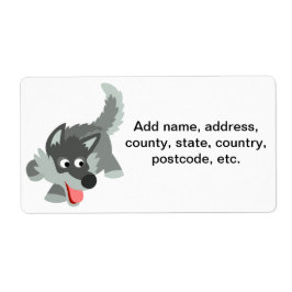 Niedliches Wölf-Versand-Label für Cartoon