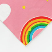 Niedliches Wolkenmuster mit Regenbogen Fleecedecke (Ecke)