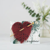 Niedliches Wolleherz mit Fotografie der Feiertagspostkarte (Stehend Vorderseite)