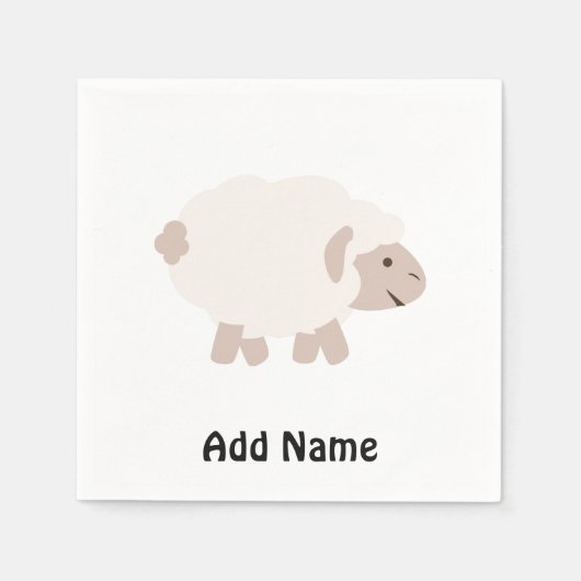 Niedliches Wolllamm Serviette (Vorderseite)