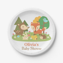Niedliches Woodland Animal Baby Dusche Party Suppl Pappteller