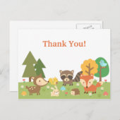 Niedliches Woodland Animal Danke Postkarte (Vorne/Hinten)