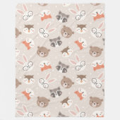 Niedliches Woodland Animal Kids Muster Fleecedecke (Vorderseite)