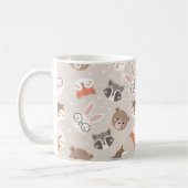 Niedliches Woodland Animal Kids Muster Kaffeetasse (Links)