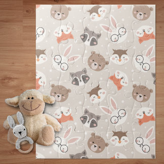 Niedliches Woodland Animal Kids Muster Puzzle