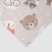 Niedliches Woodland Animal Kids Muster Seidenpapier (Detail)