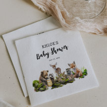Niedliches Woodland Animals Kinderdusche Party