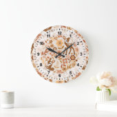Niedliches Woodland Baby Deer Blumenmuster Große Wanduhr (Zuhause)
