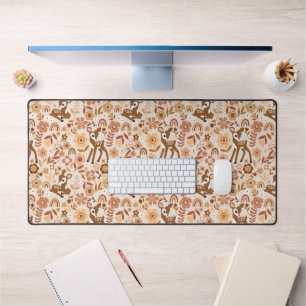 Niedliches Woodland Baby Deer Blumenmuster Schreibtischunterlage