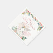 Niedliches Woodland Bunny Pink Blumenspülung Dusch Serviette (Ecke)