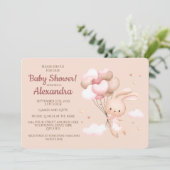 Niedliches Woodland Bunny Rabbit Babydusche Einladung (Stehend Vorderseite)