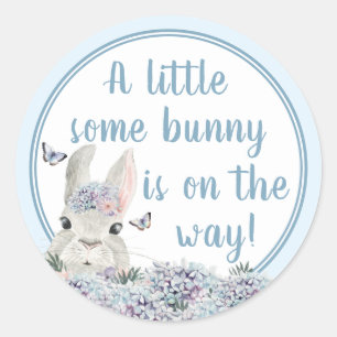 Niedliches Woodland Bunny Watercolor Blumenbaby-Du Runder Aufkleber