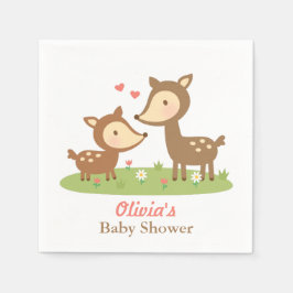 Niedliches Woodland Deer Baby Dusche Party Serviette