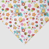 Niedliches Woodland Ewl & Blume Baby Girl Babydusc Seidenpapier (Ausschnitt)